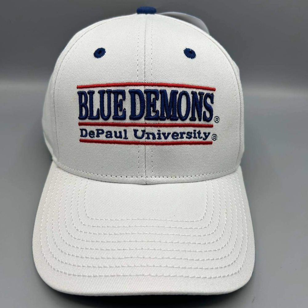 Vintage DePaul Blue Demons Hat Men White NCAA The Game Snap Back Cap Cotton New